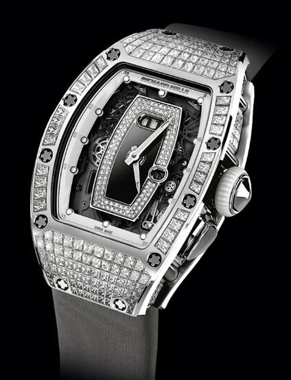 Richard Mille RM 037 Automatic Winding White Gold Diamond White Dial Replica Watch